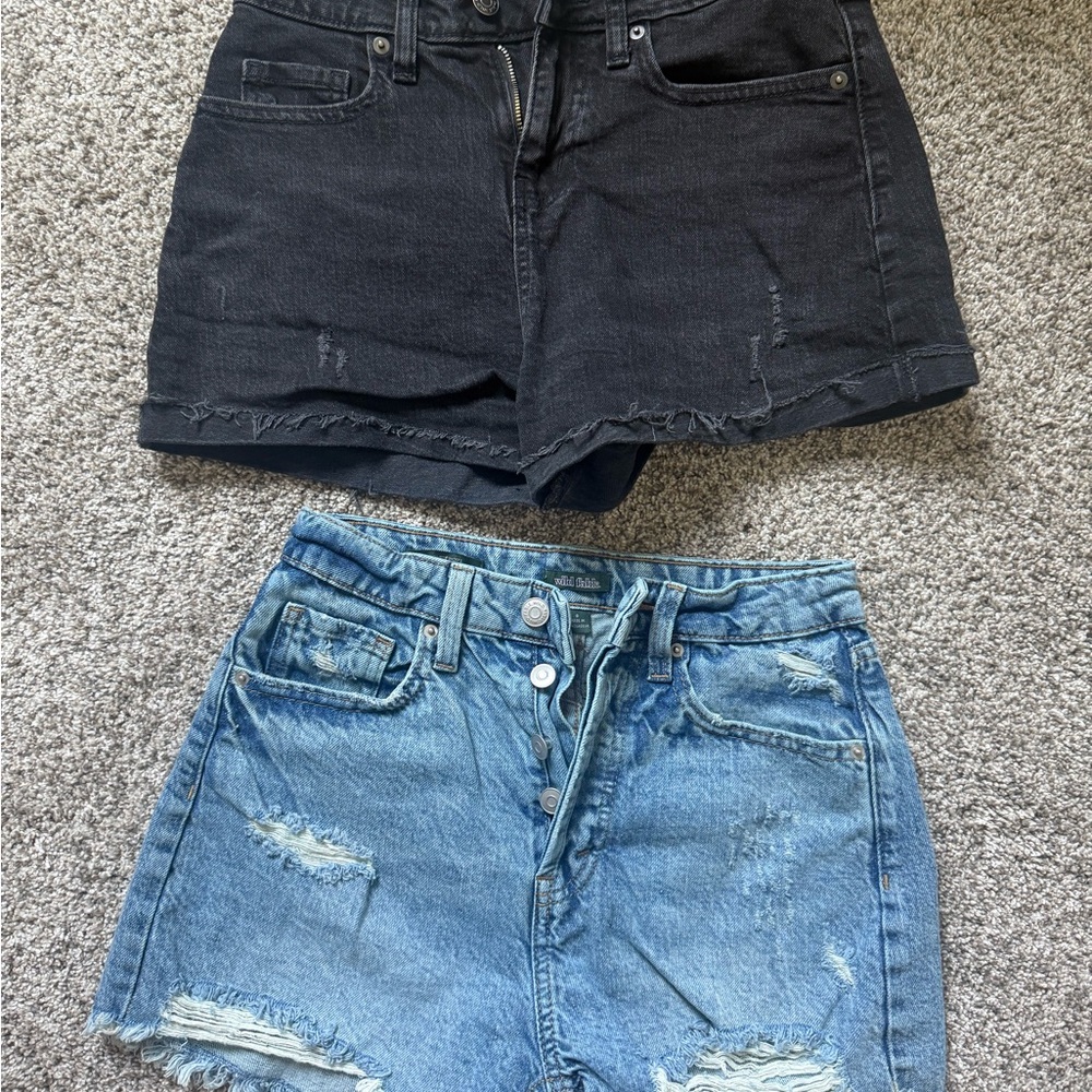 Wild Fable Black and Blue Jean Shorts Casual Style